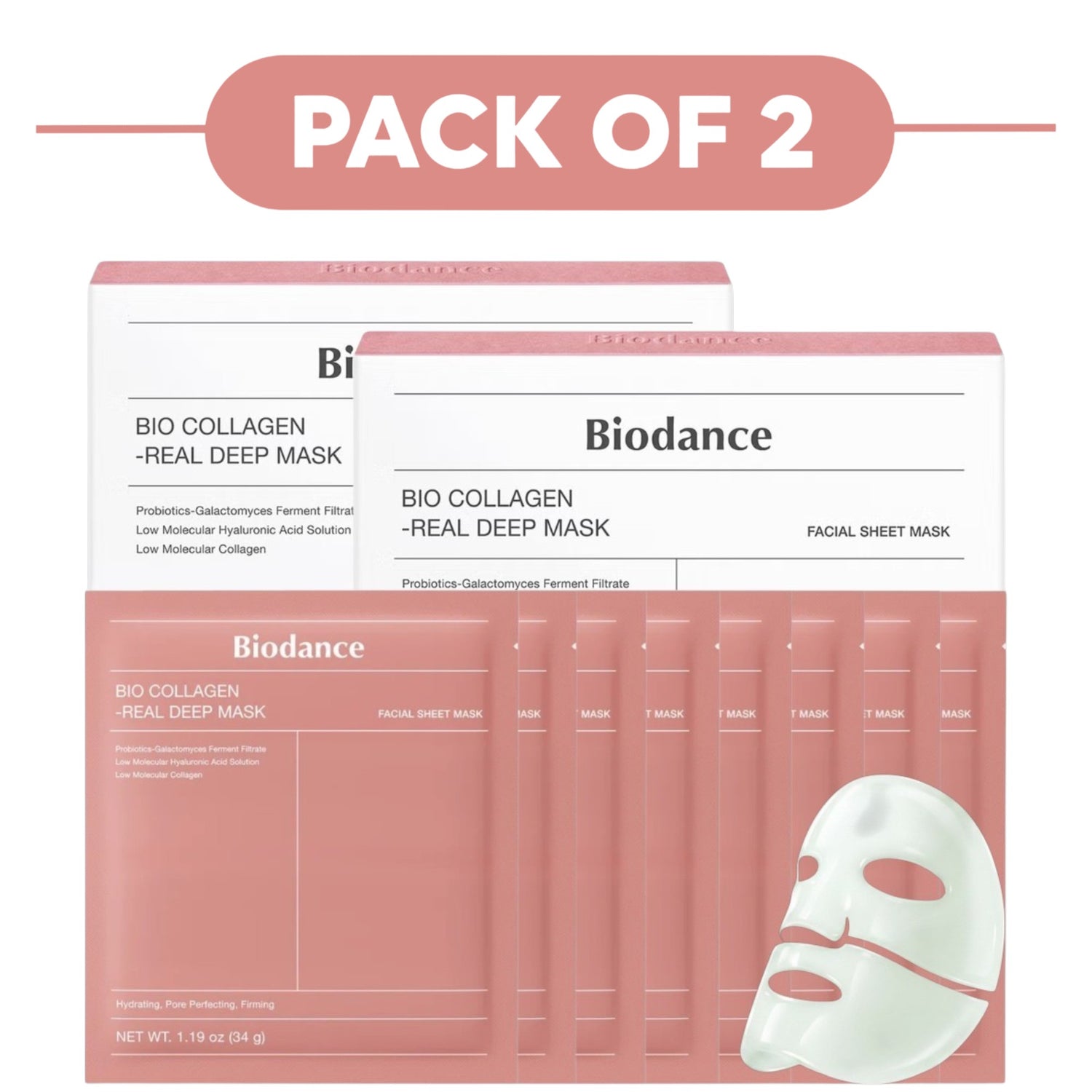 Biodance Bio Collagen Real Deep Hydrogel Face Mask 4 Sheets Pack of 2