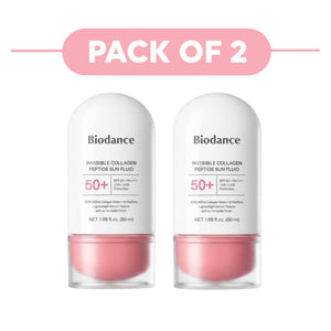 Biodance Invisible Collagen Peptide Sun Fluid SPF 50+ 50ml Pack of 2