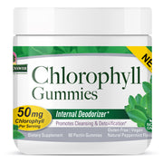 Nature’s Answer Chlorophyll gummies peppermint flavour 60 count tub front view on a white background