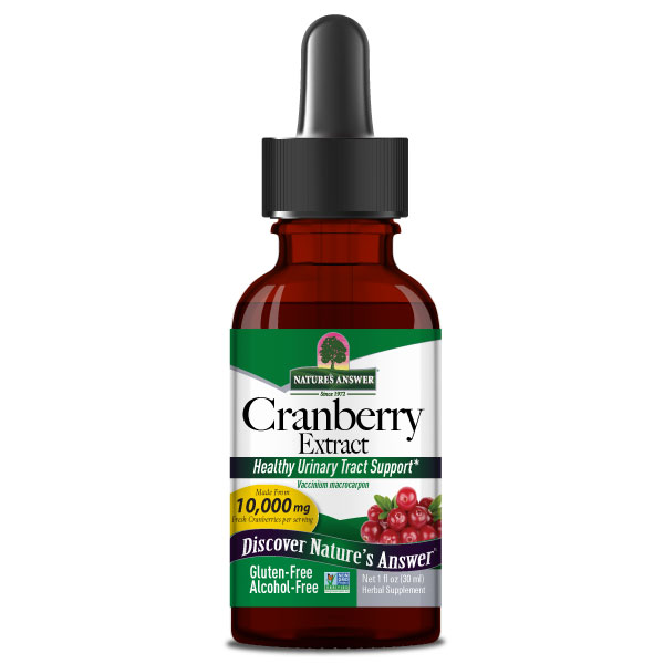 Nature's Answer Alcohol-Free Cranberry Extract 30ml liquid supplement front label