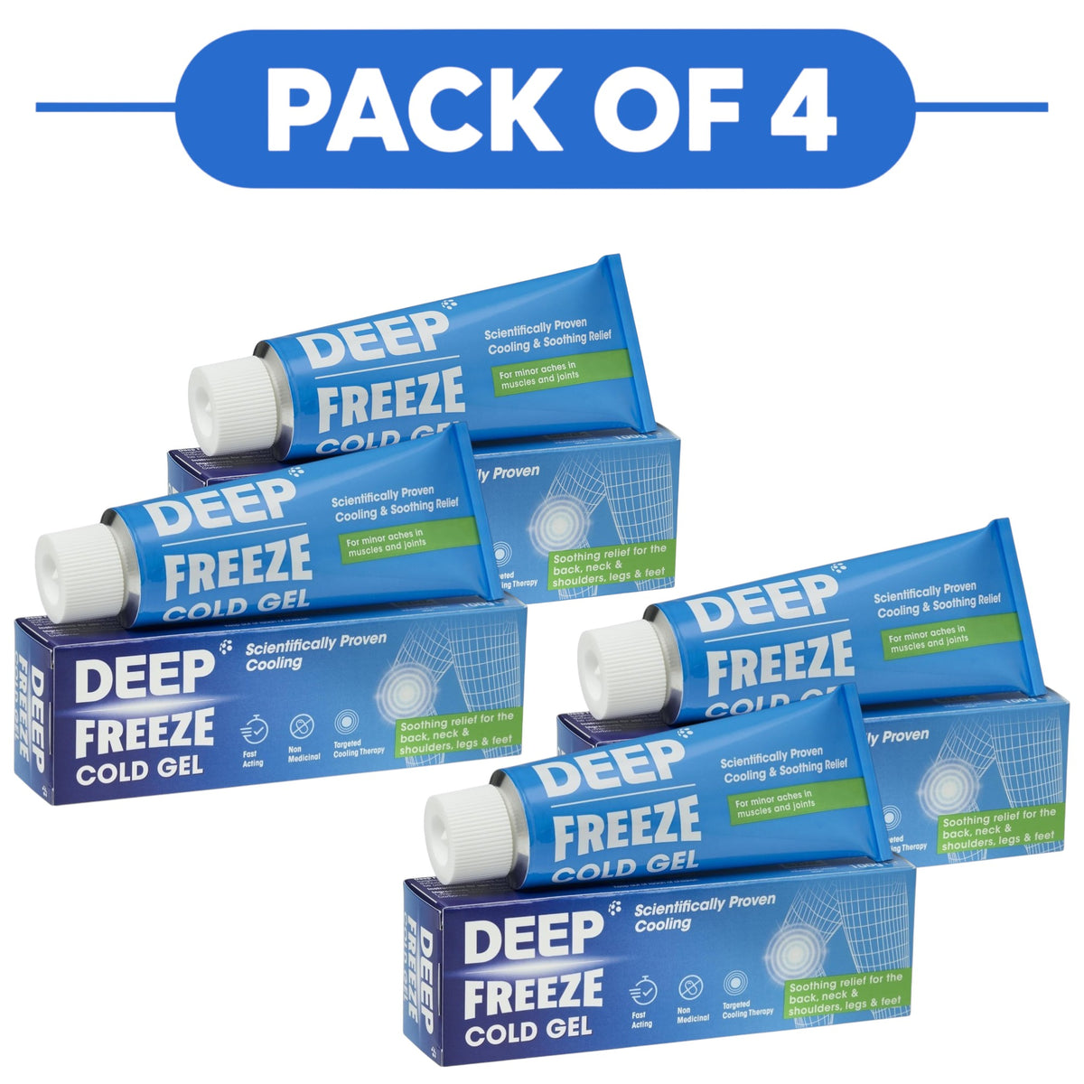 Deep Freeze Cooling Gel Non-Medicinal 100g Pack of 4