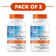 Doctor's Best Natural Vitamin K2 MK-7 100mcg 60 Veggie Capsules Pack of 2