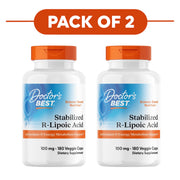 Doctor's Best Stabilized R-Lipoic Acid 100mg 180 Veggie Capsules Pack of 2