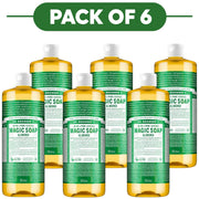 Dr. Bronner's Almond 18-in-1 Pure-Castile Liquid Soap 945ml Pack of 6