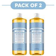 Dr. Bronner's Baby Unscented 18-in-1 Pure-Castile Liquid Soap 945ml Pack of 2