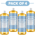 Dr. Bronner's Baby Unscented 18-in-1 Pure-Castile Liquid Soap 945ml Pack of 4
