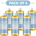 Dr. Bronner's Baby Unscented 18-in-1 Pure-Castile Liquid Soap 945ml Pack of 6