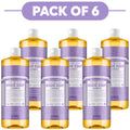 Dr. Bronner's Lavender 18-in-1 Pure-Castile Liquid Soap 945ml Pack of 6