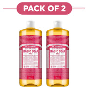 Dr. Bronner's Rose 18-in-1 Pure-Castile Liquid Soap 945ml Pack of 2
