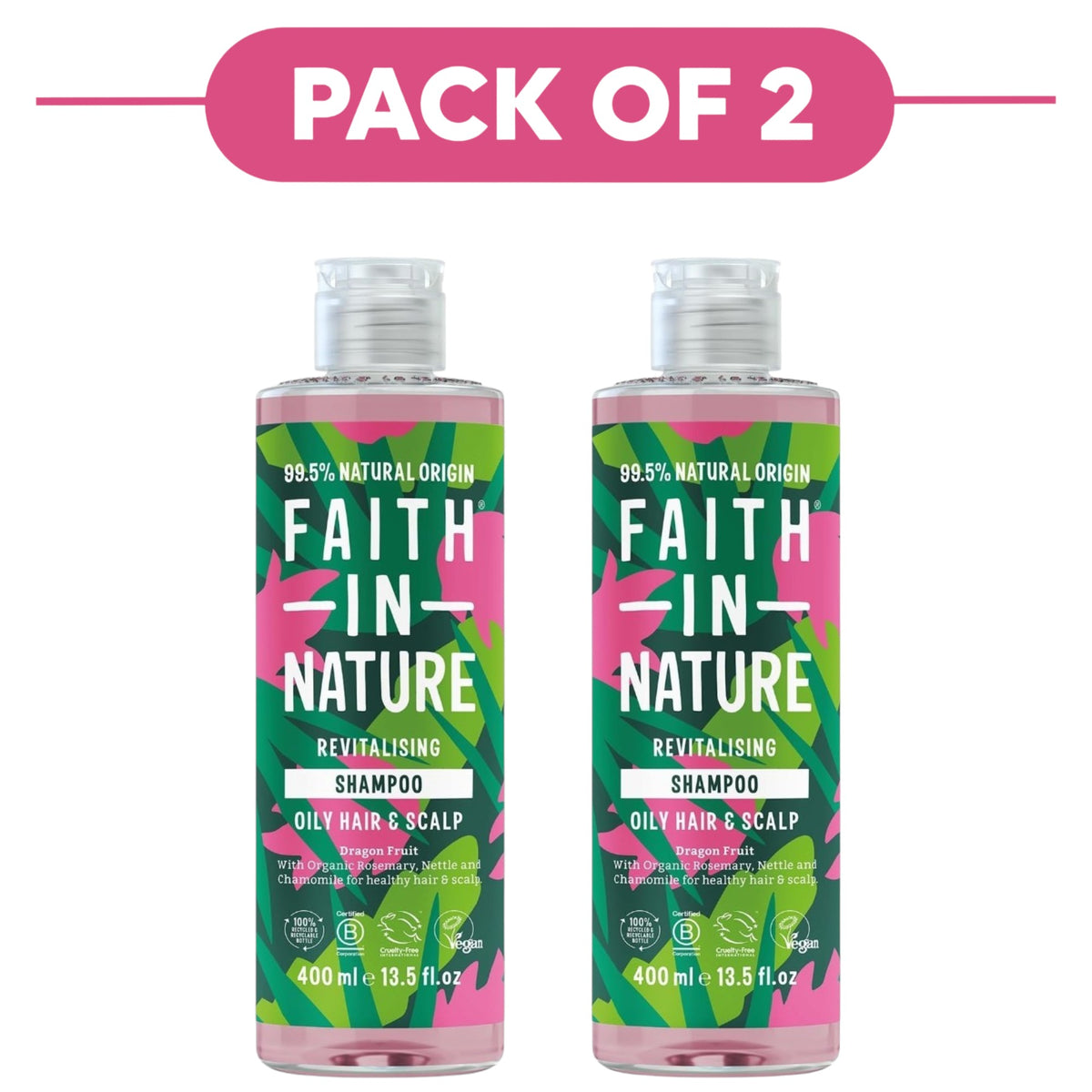 Faith In Nature Dragon Fruit Revitalising Shampoo 400ml Pack of 2