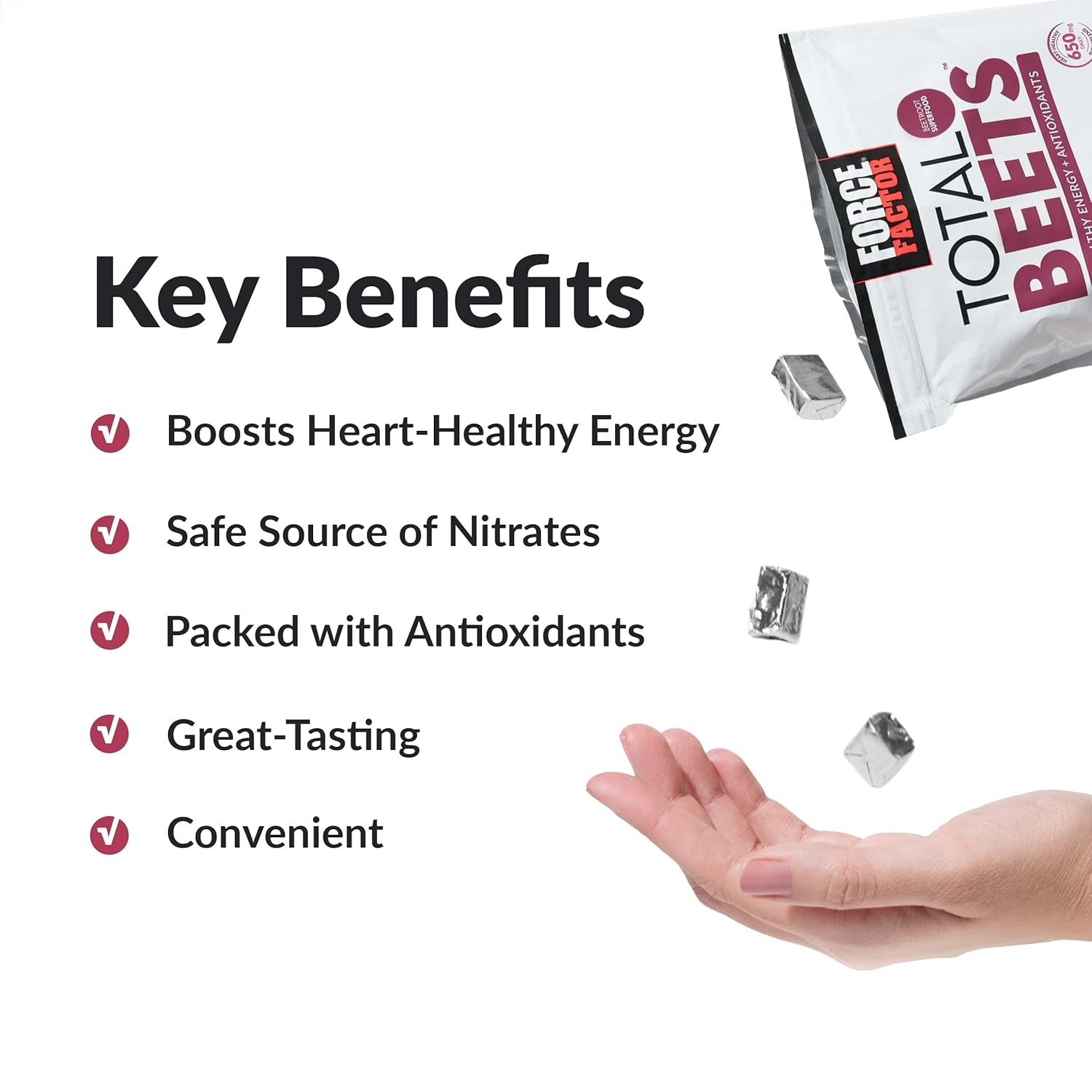 Force Factor Total Beets Soft Chews – 60 Count