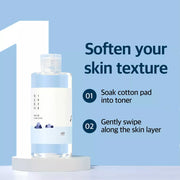 Round Lab 1025 Dokdo Toner facial toner bottle set application guide water-based skincare 2 x 200ml + 100ml