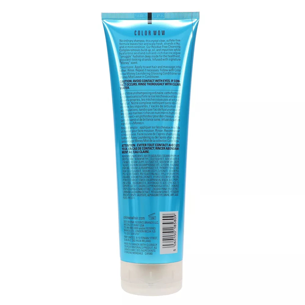 Color Wow Money Laundering Hydrating Shampoo 250ml bottle barcode packaging image