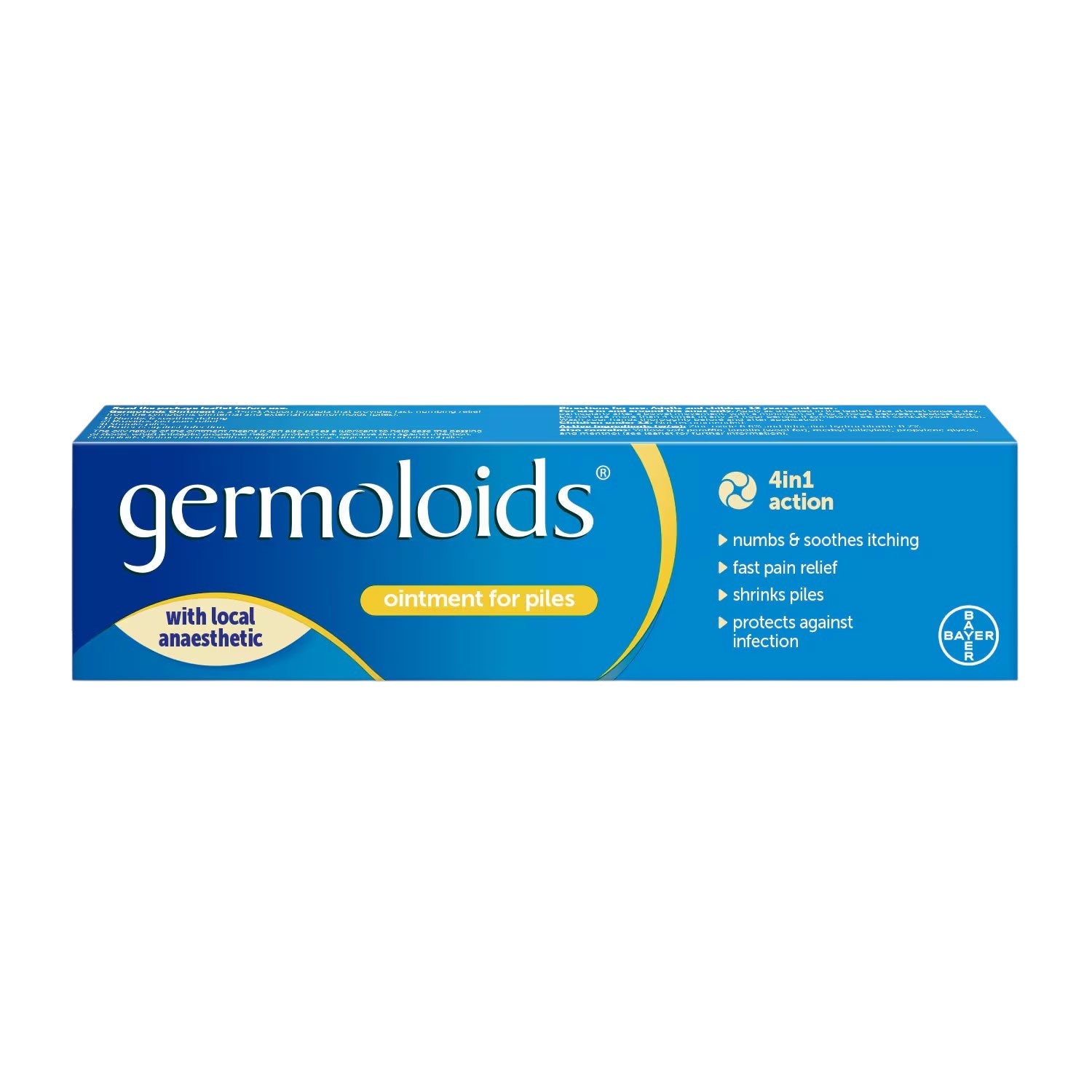 Germoloids Ointment with Lidocaine for Internal and External Piles 55ml tube