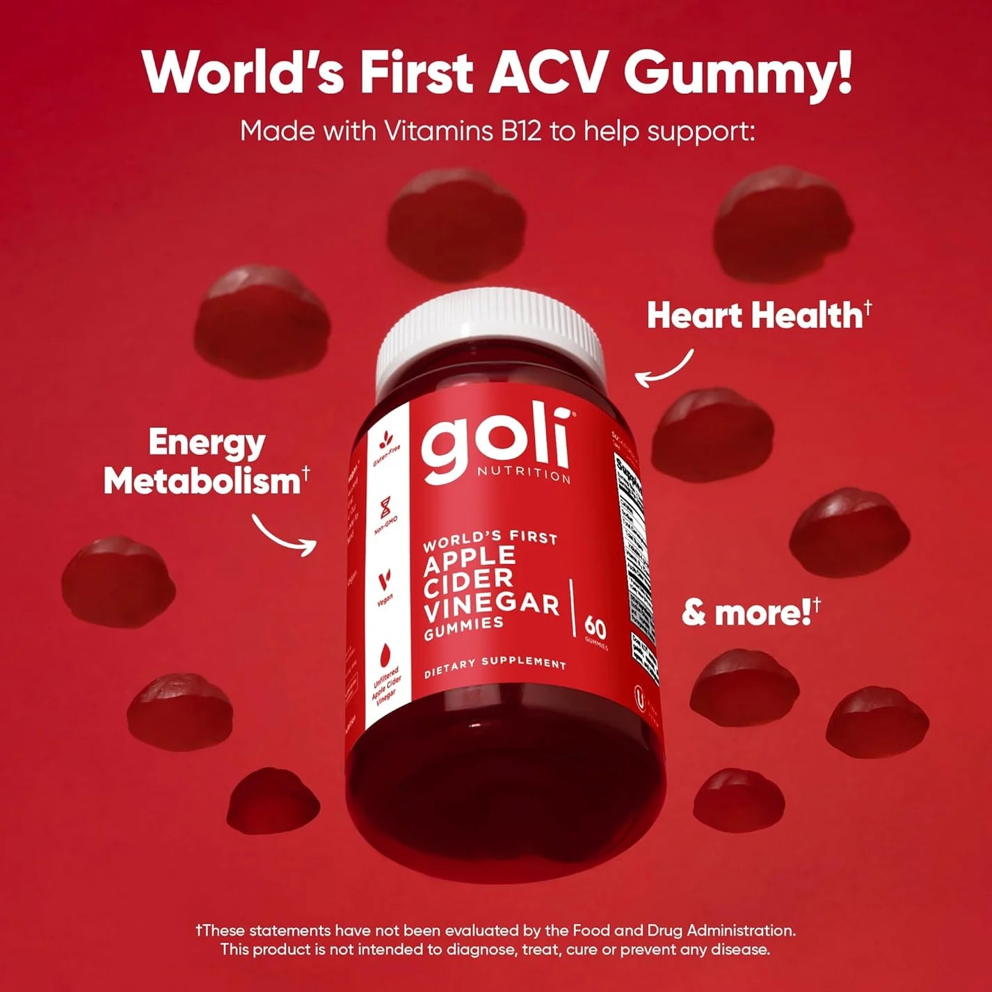Goli Nutrition Apple Cider Vinegar Gummies 60 Count