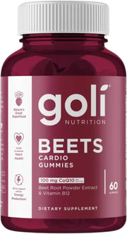 Front Image: Goli Nutrition Beets Cardio Gummies bottle 60 count