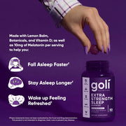 Goli Nutrition Extra Strength Sleep Gummies 10mg Melatonin 50 Count