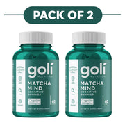 Goli Nutrition Matcha Mind Cognitive Gummies Cognizin 250mg 60 Count Pack of 2