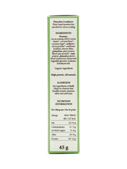 Origin Pistachio Cranberry Vegan Protein Bar ingredients and nutrition 45g