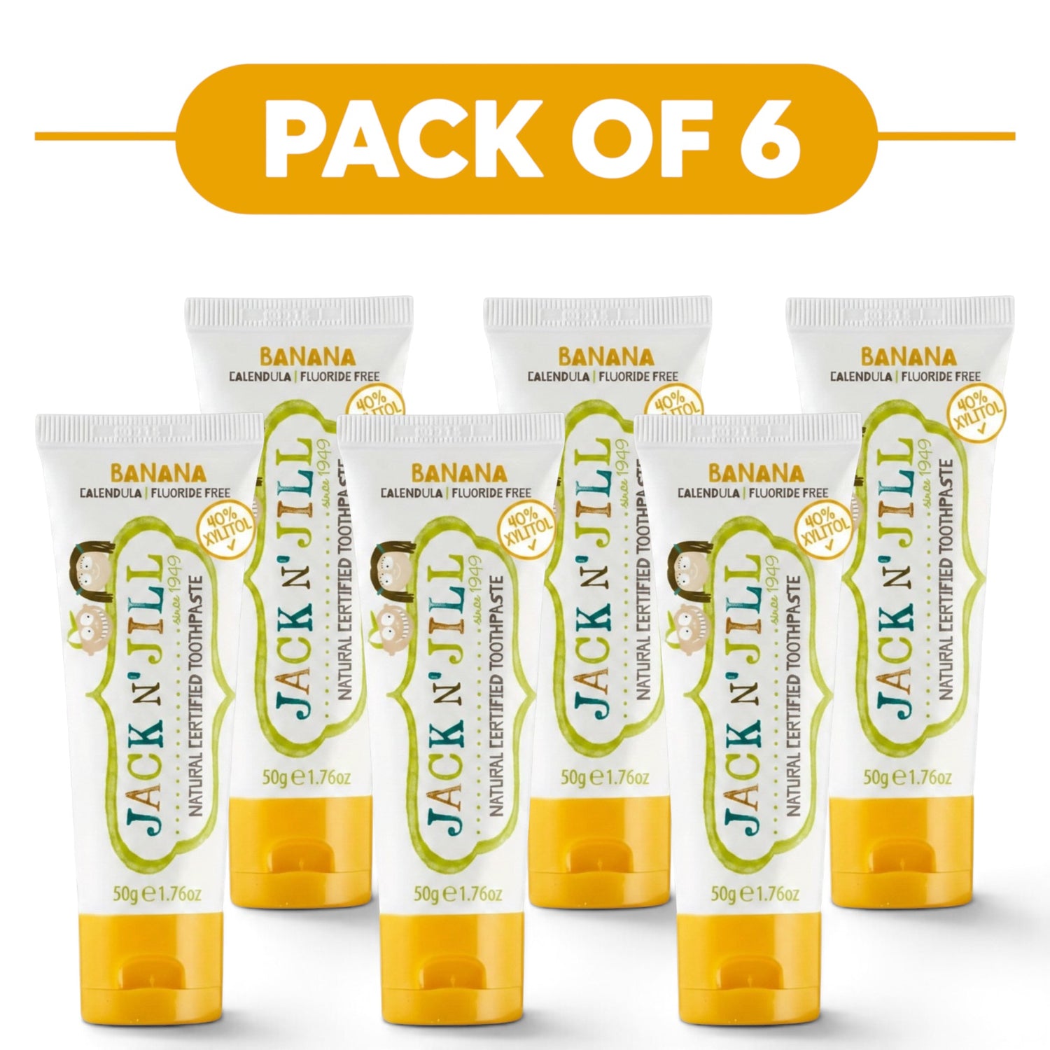Jack N' Jill Natural Certified Toothpaste Banana 50g Pack of 6