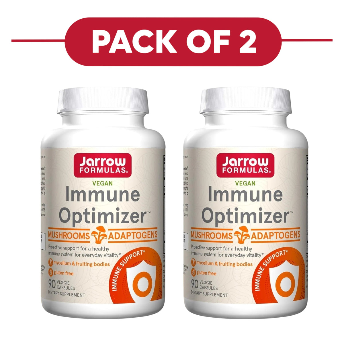 Jarrow Formulas Immune Optimizer Mushrooms 90 Veggie Capsules Pack of 2