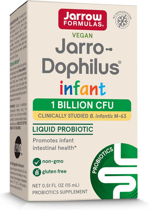 Front Image: Jarrow Formulas Jarro-Dophilus Infant probiotic liquid 15ml bottle 1 billion CFU