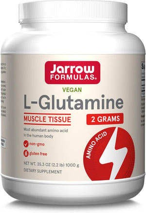 Front Image: Jarrow Formulas L-Glutamine powder tub 1000g unflavoured