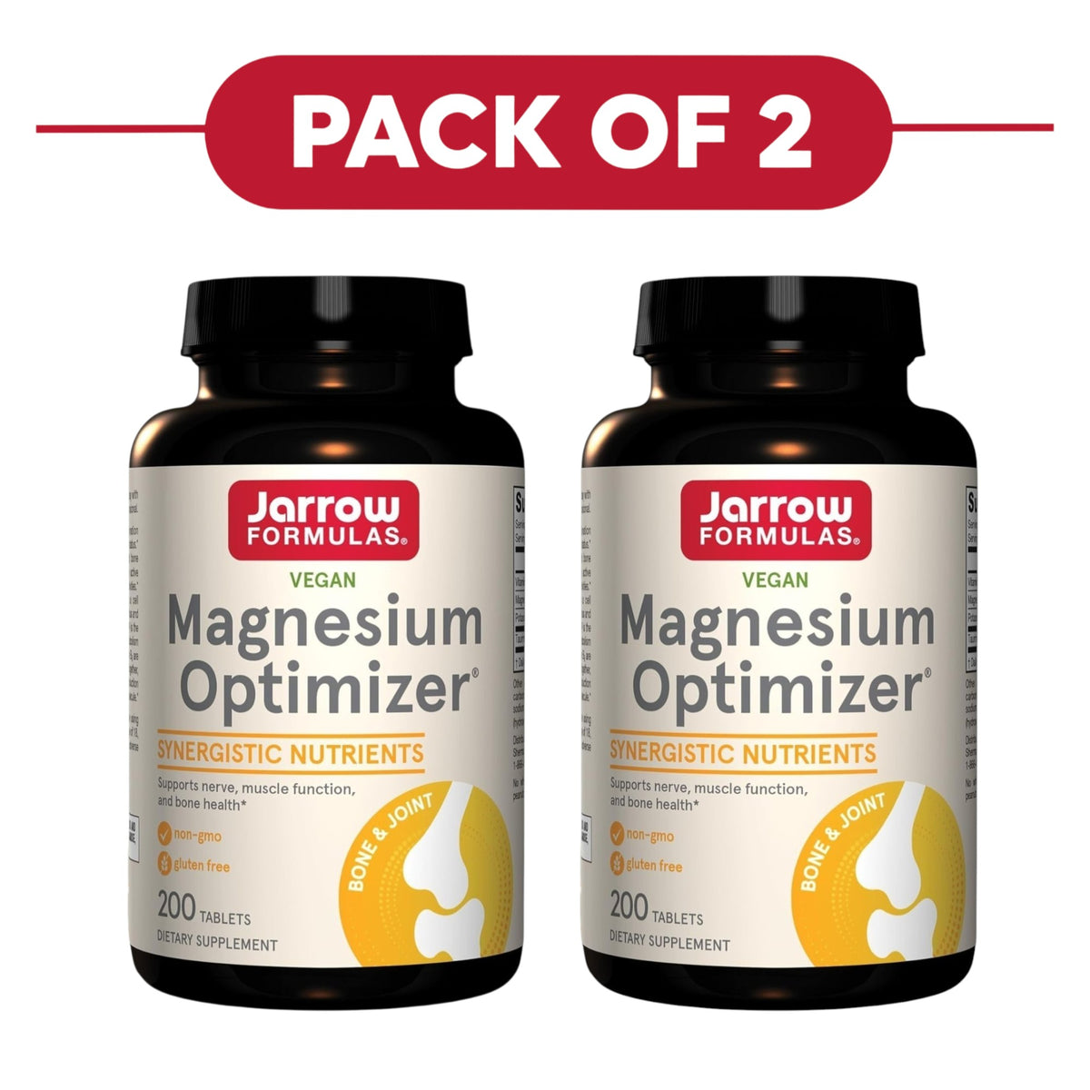 Jarrow Formulas Magnesium Optimizer 200 Tablets Pack of 2
