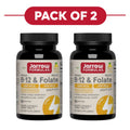 Jarrow Formulas Methyl B-12 1000mcg & Folate 400mcg 100 Tablets Pack of 2