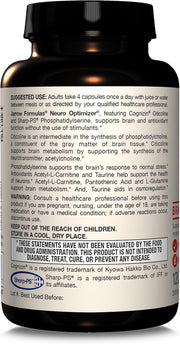 Jarrow Formulas Neuro Optimizer capsules usage instructions 120 count