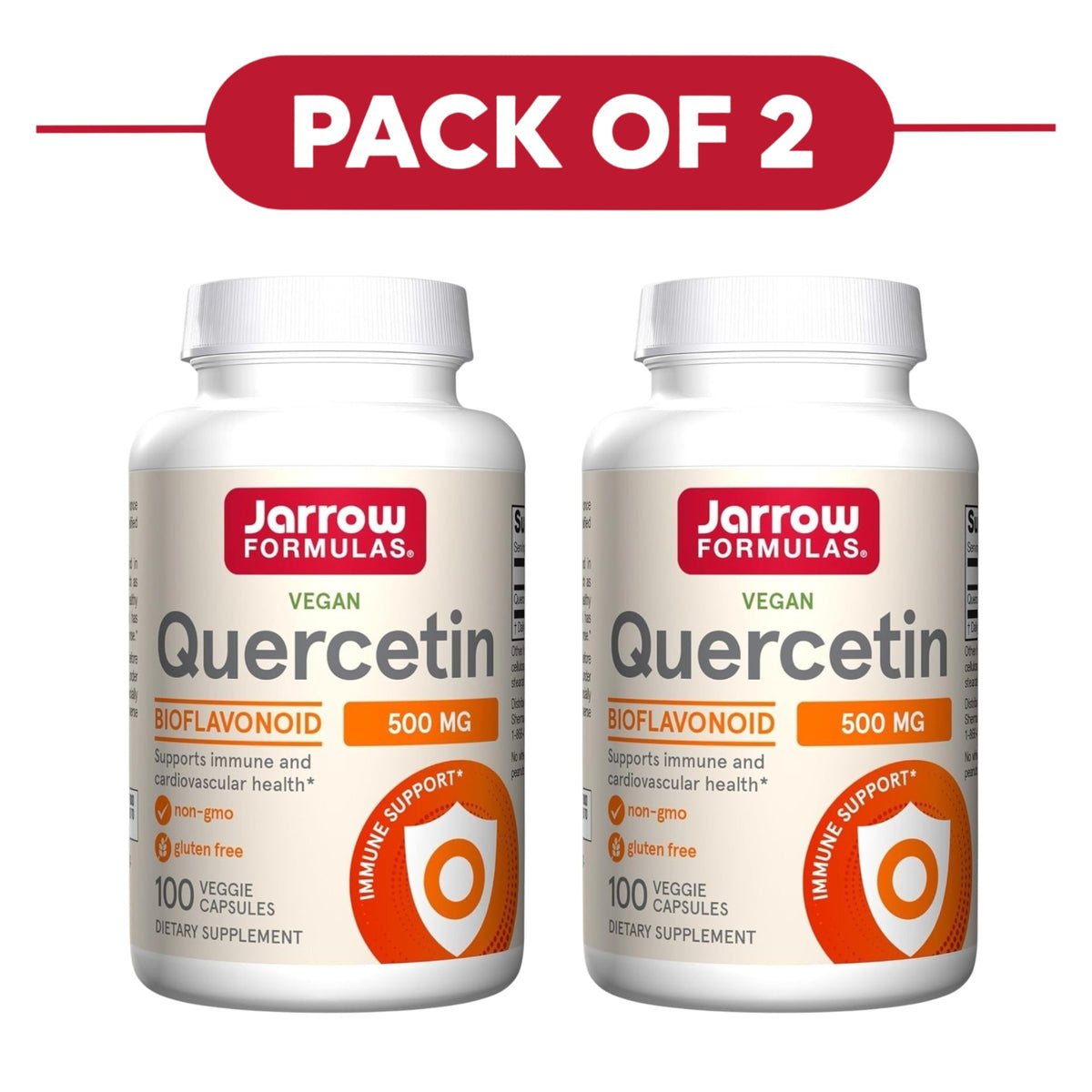 Jarrow Formulas Quercetin 500mg 100 Veggie Capsules Pack of 2