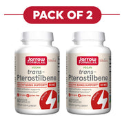 Jarrow Formulas Trans-Pterostilbene 50mg 60 Veggie Capsules Pack of 2