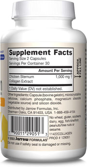 Barcode Image: Jarrow Formulas type II collagen complex 1000mg capsules 60 count barcode packaging
