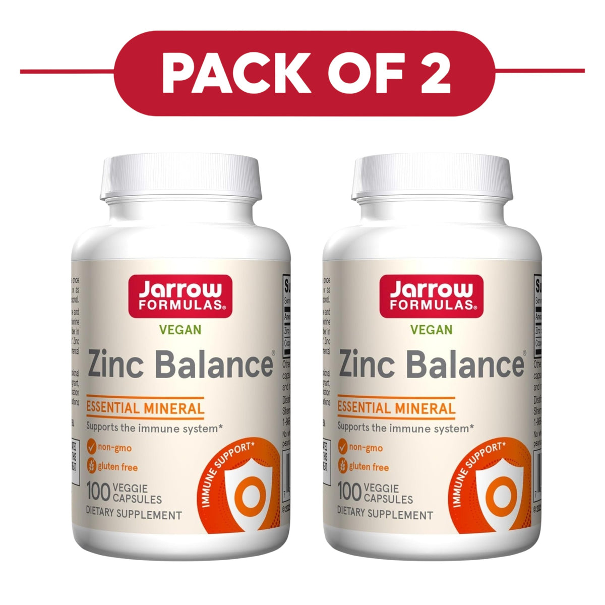 Jarrow Formulas Zinc Balance 100 Veggie Capsules Pack of 2