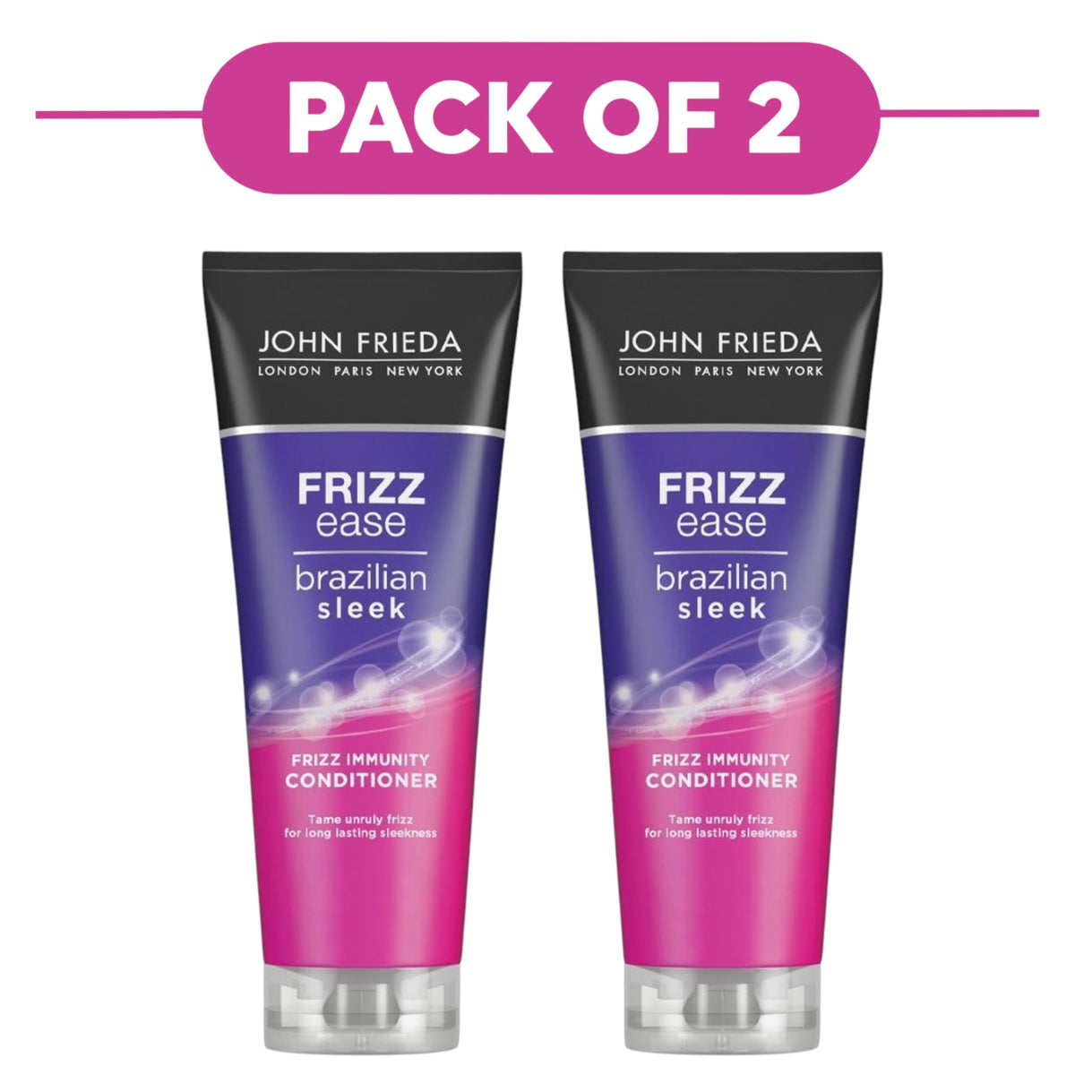 John Frieda Frizz Ease Brazilian Sleek Conditioner 250ml Pack of 2