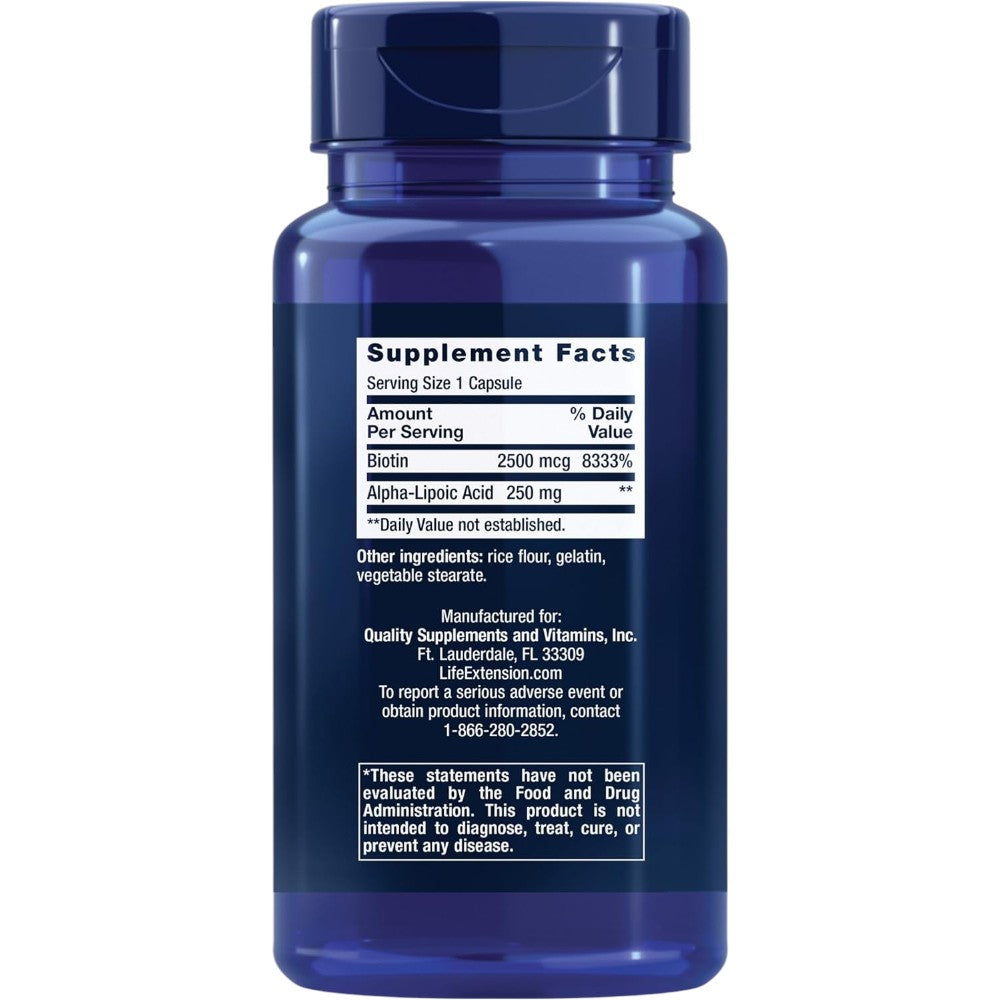 Life Extension Alpha-Lipoic Acid with Biotin 60 Capsules