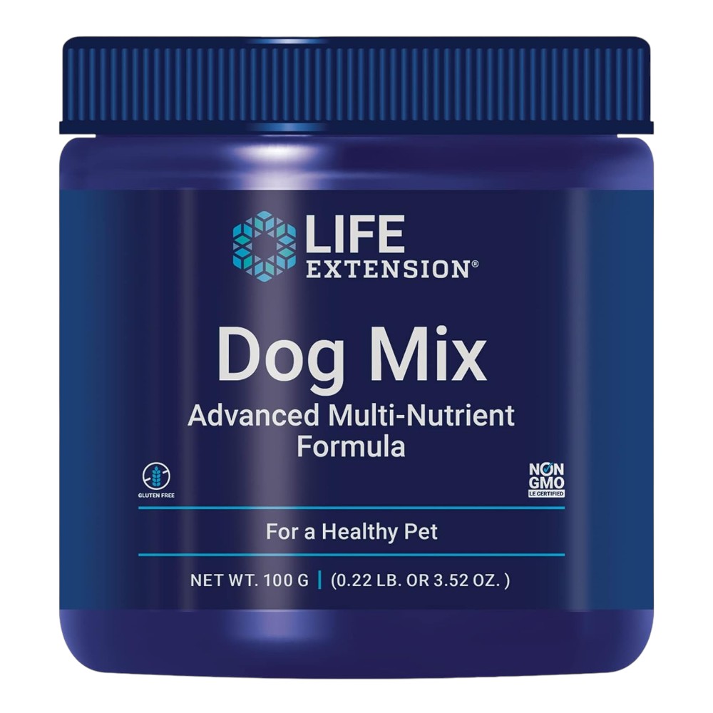 Life Extension Dog Mix Advanced Multi-Nutrient Formula powder tub for dogs, no flavour, 100g
