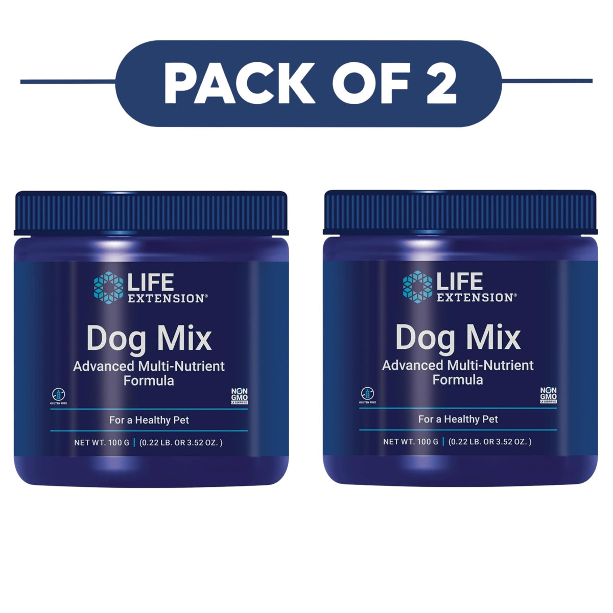 Life Extension Dog Mix Advanced Multi-Nutrient Formula 100g Pack of 2