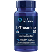 Life Extension L-Theanine vegetarian capsules dietary supplement bottle, 60 capsules