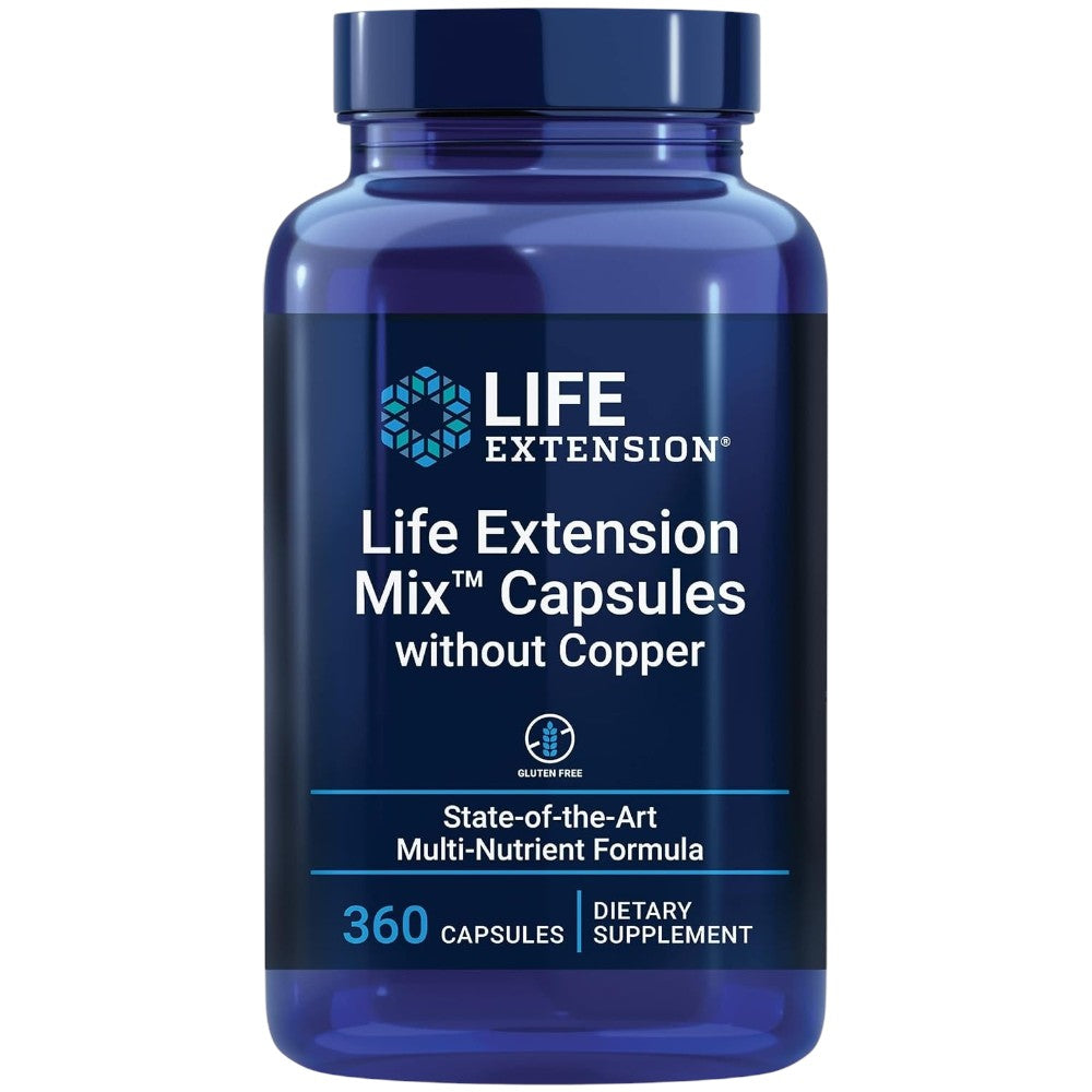 Life Extension Mix Without Copper dietary supplement capsules, no flavour, 360 capsules