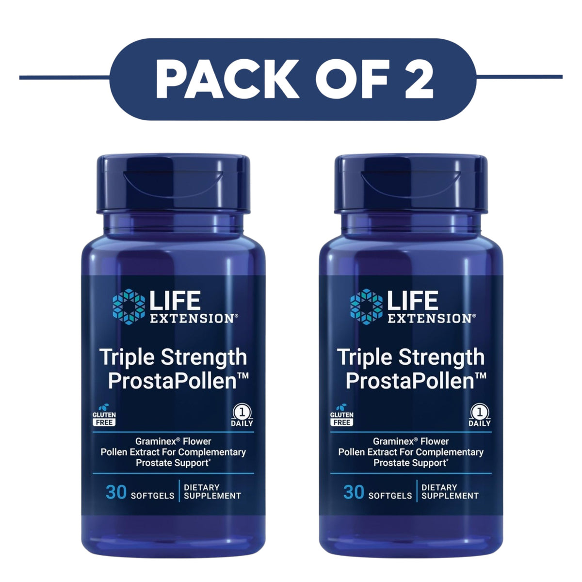 Life Extension Triple Strength ProstaPollen 30 Softgels Pack of 2
