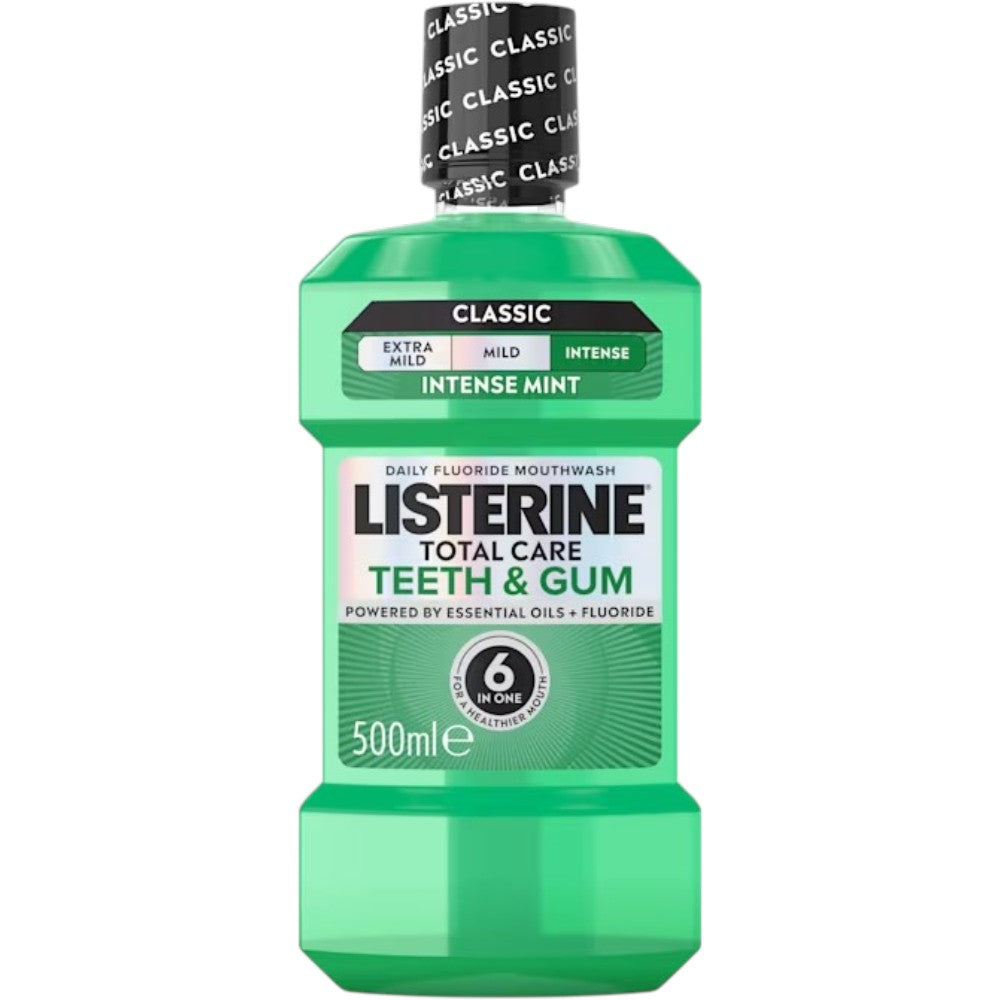 Listerine Total Care Teeth & Gum Intense Mint Mouthwash oral rinse bottle 500ml