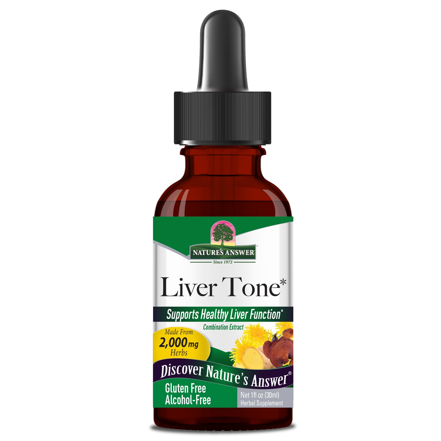 Nature’s Answer Liver Tone herbal liquid extract alcohol-free 30ml bottle front label