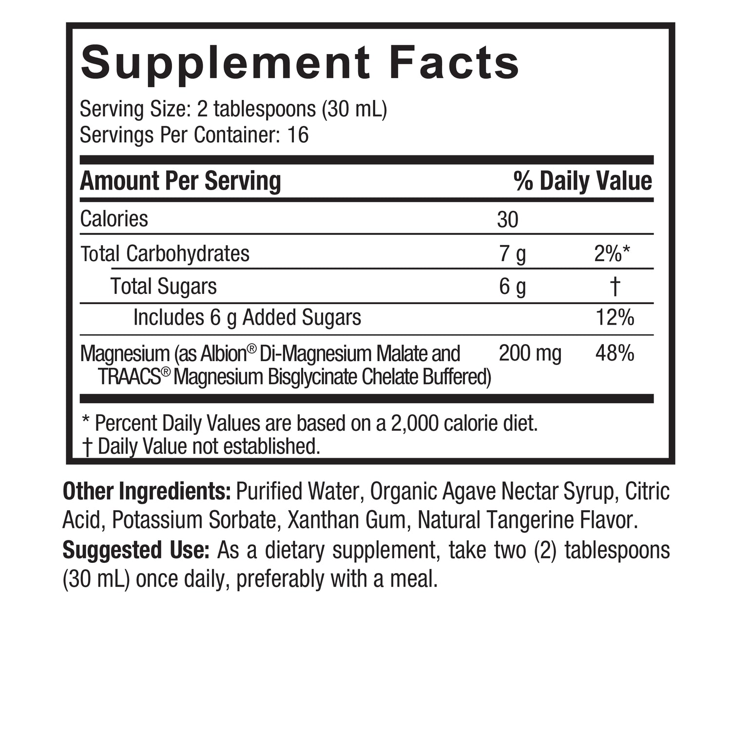 Nature's Answer Liquid Magnesium Malate and Glycinate 480ml supplement facts and directions