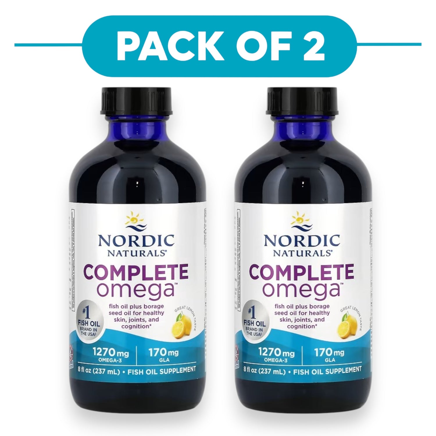Nordic Naturals Mélange complet Omega-3 - EPA DHA GLA - Saveur citron - Liquide