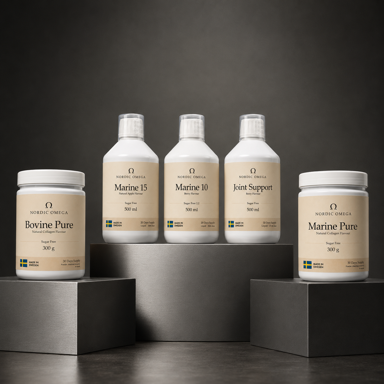 Nordic Omega Bovine Pure Natural Collagen Flavour Sugar Free Powder 300g & other variant ranges