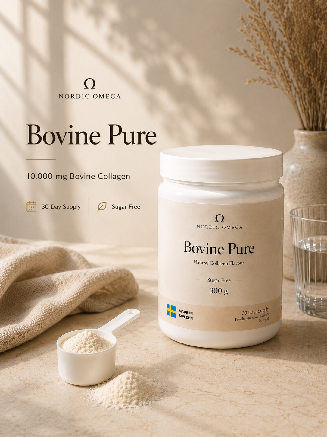 Nordic Omega Bovine Pure Collagen Sugar Free Powder 300g ingredients information