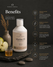Nordic Omega Marine Collagen 15 Sugar Free Natural Apple Flavour 500ml supplement facts and ingredients