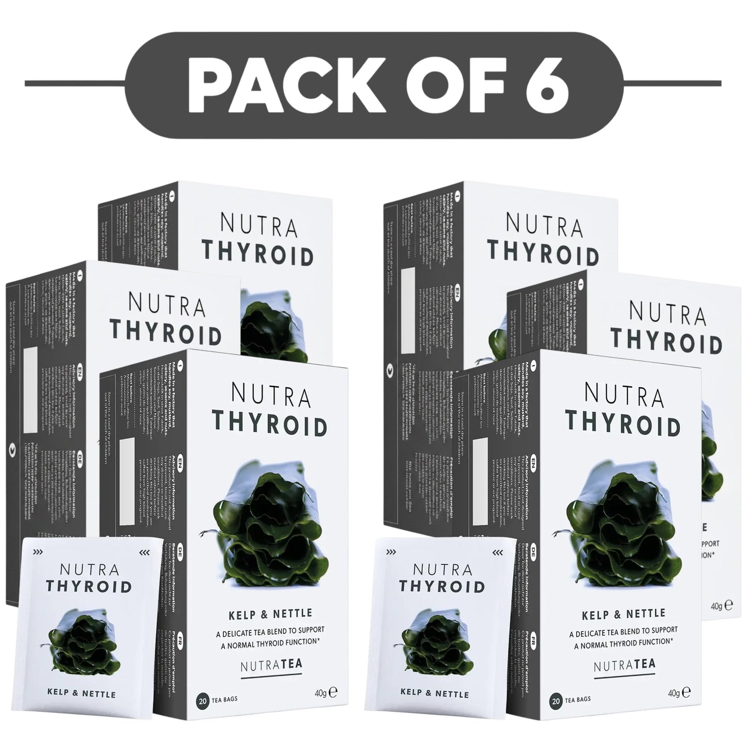 NutraTea NutraThyroid Kelp & Nettle Tea 20 Tea Bags Pack of 6