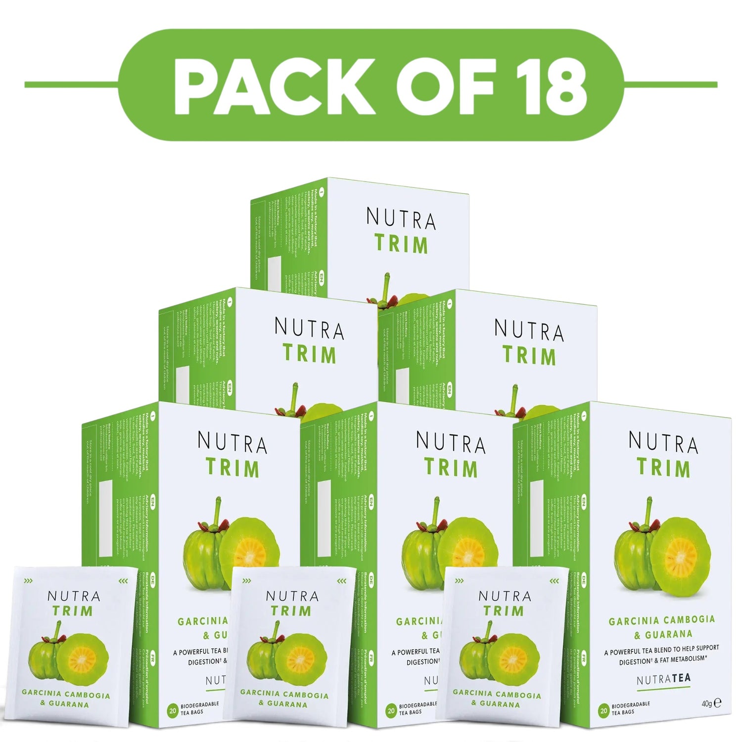 NutraTea NutraTrim Garcinia Cambogia & Guarana Tea 20 Tea Bags Pack of 18